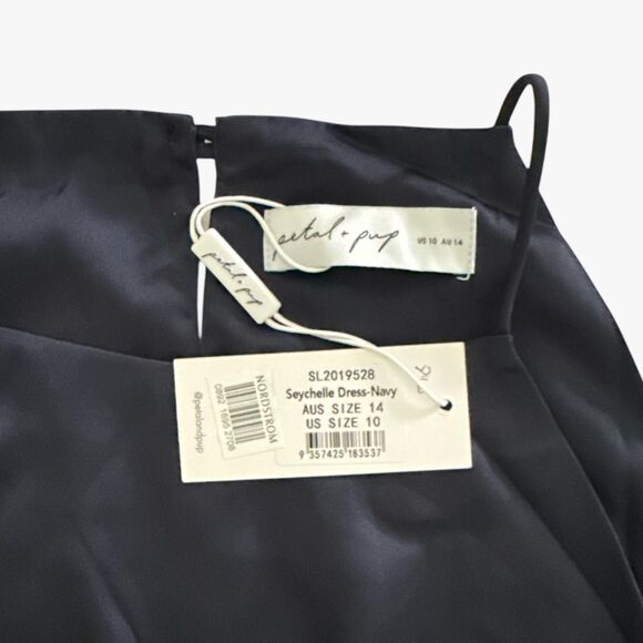 NWT Petal & Pup Tiered Midi Dress in Navy Size 10 Glam Flared Party - Picture 6 of 7